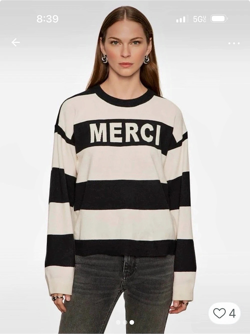 Sanctuary Striped Merci Sweater Size Large NWT